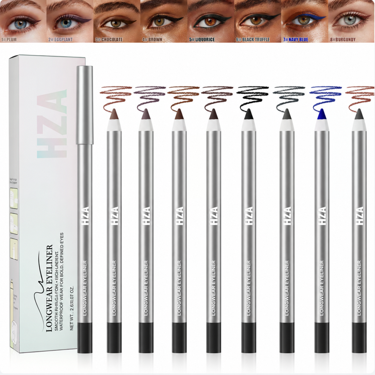 Waterproof Gel Eyeliner Pencil – 24H Long-Lasting & Smudge-Proof